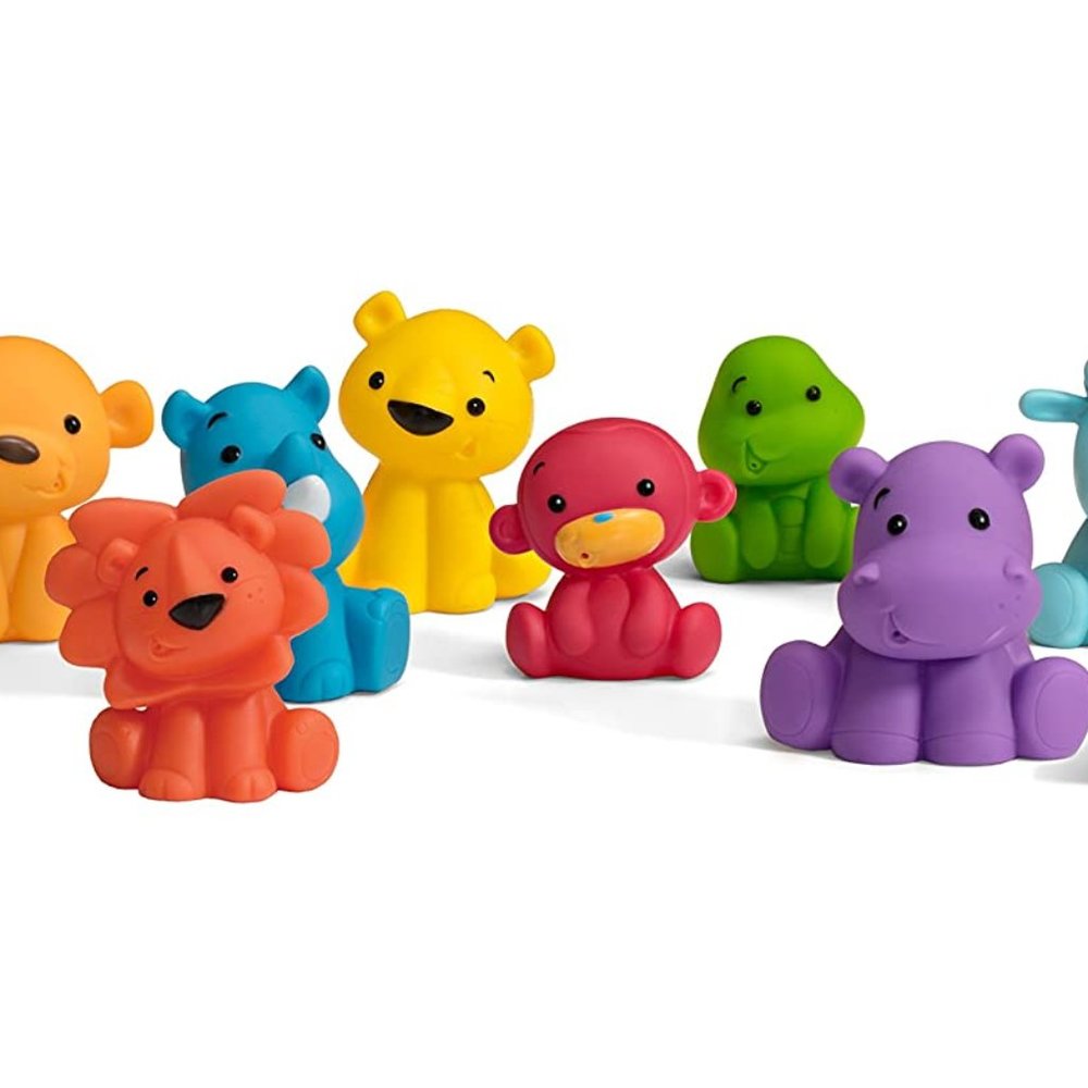 Colorful A tub of toys for babies lion Bear Frog Rino Monkey Hipo Friends Play - Picture 4 of 5